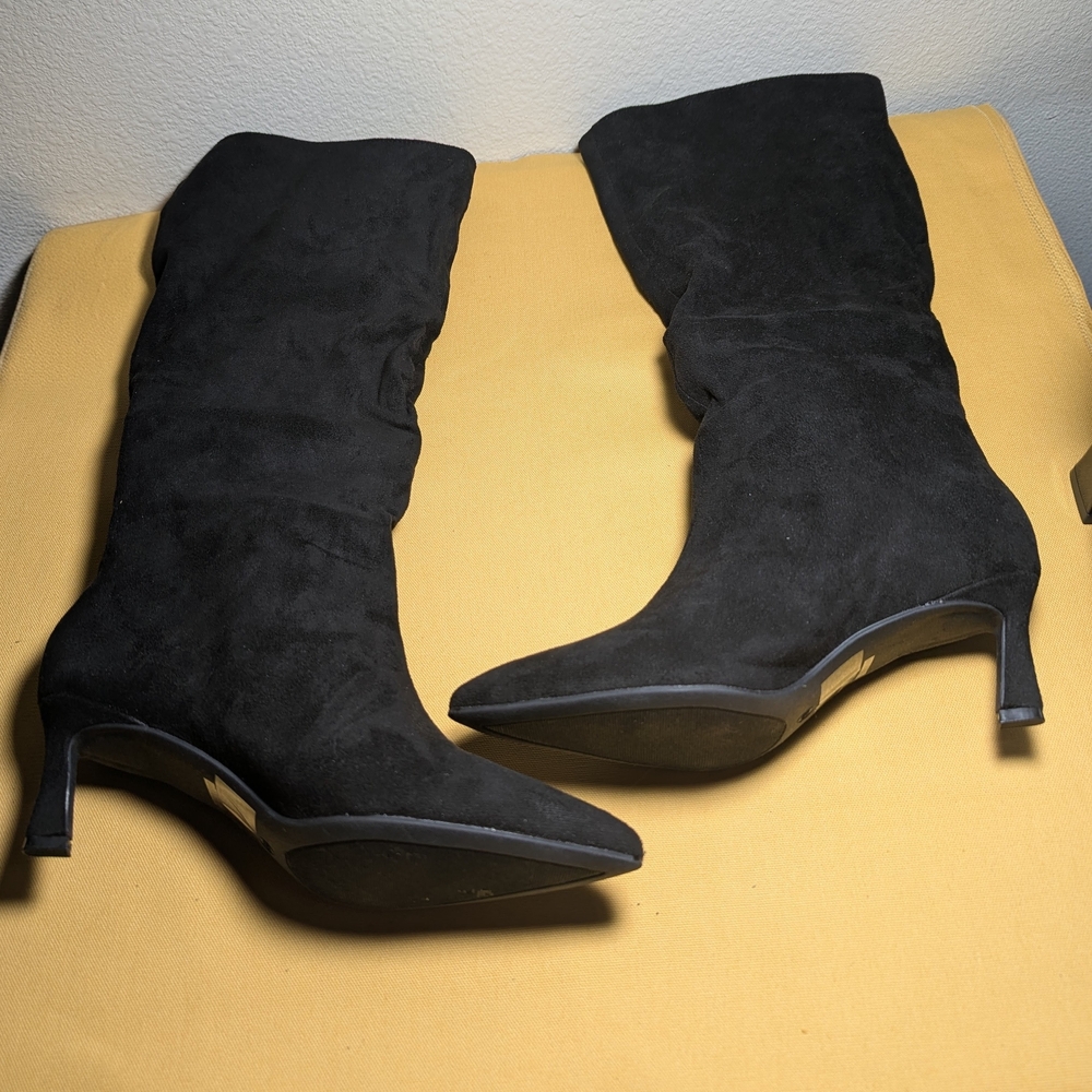 Elegant Black & Fur-Trimmed Women's Boots YTK Shoe Sale! - Picture 2 of 8